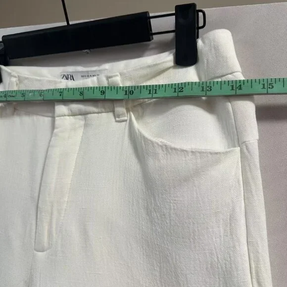 ZARA Women's White High-Waisted Straight-Leg Pants - Picture 10 of 16